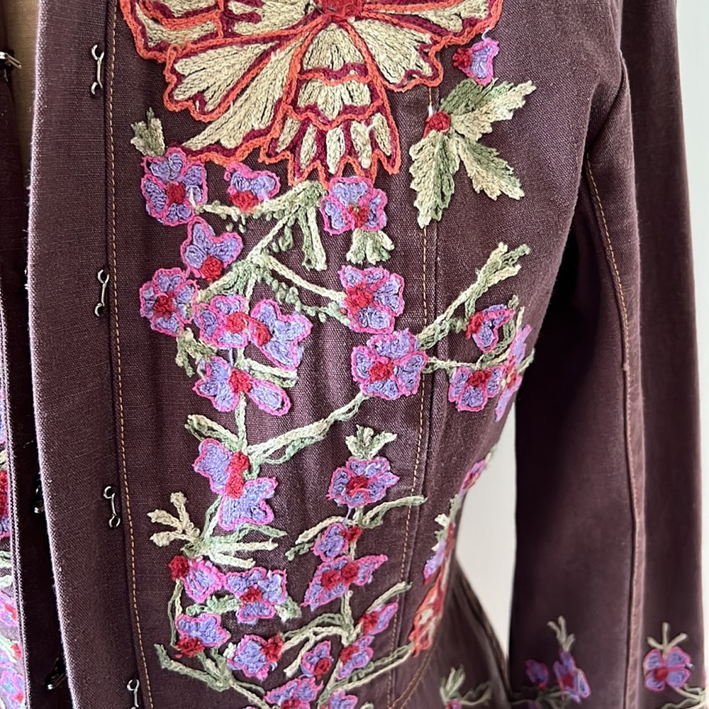 Vintage Embroidered Floral Duster Coat - Picture 14 of 16